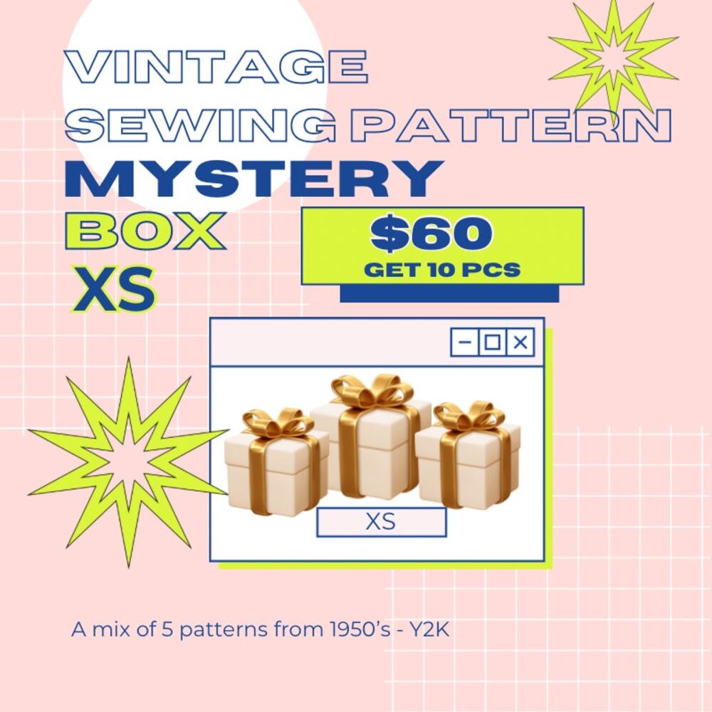 Vintage Sewing Pattern Mystery Box WOMENS XS 10 for $60 1950s - Y2K Any Style